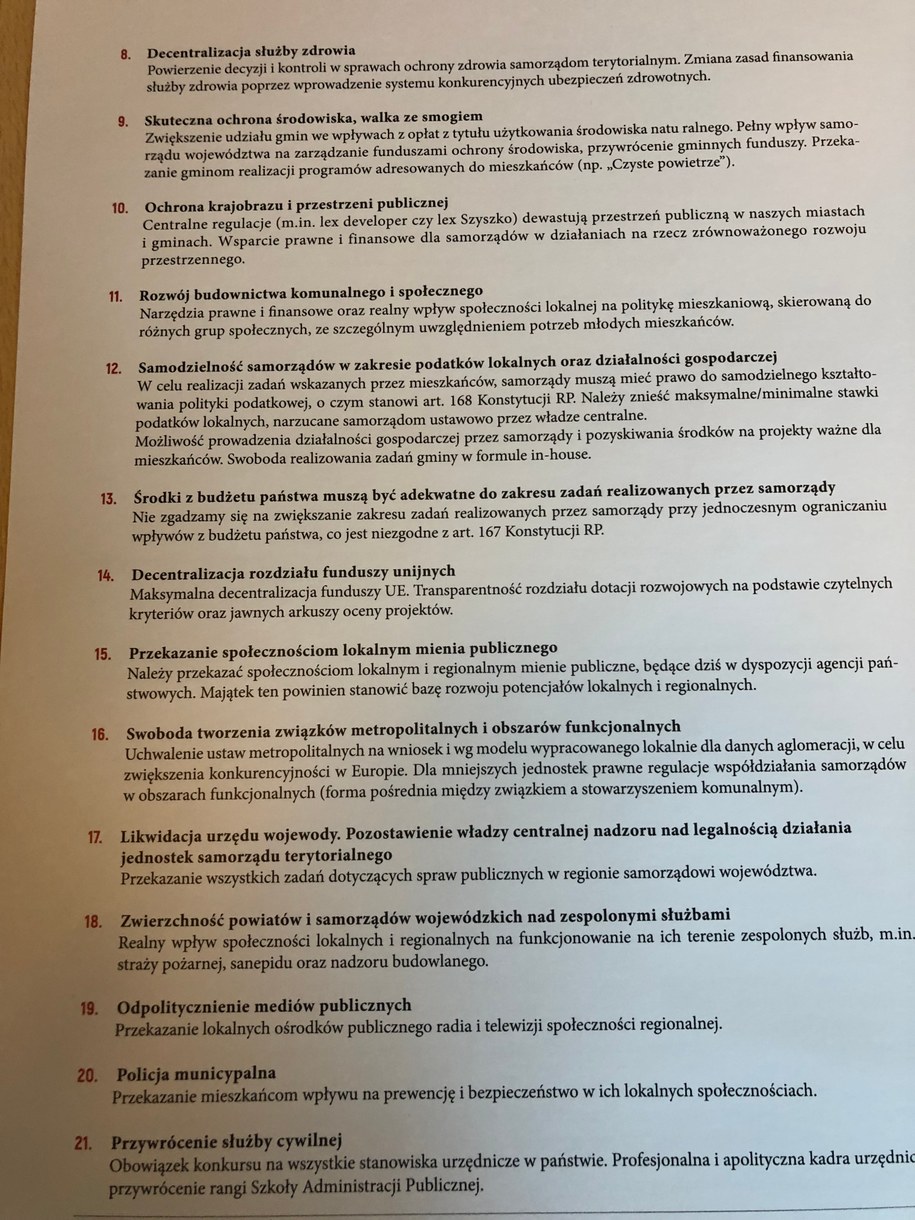 21 tez Samorządnej Rzeczpospolitej /Kuba Kaługa /RMF FM