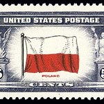 22 czerwca 1943 r. Amerykański znaczek pocztowy z polską flagą