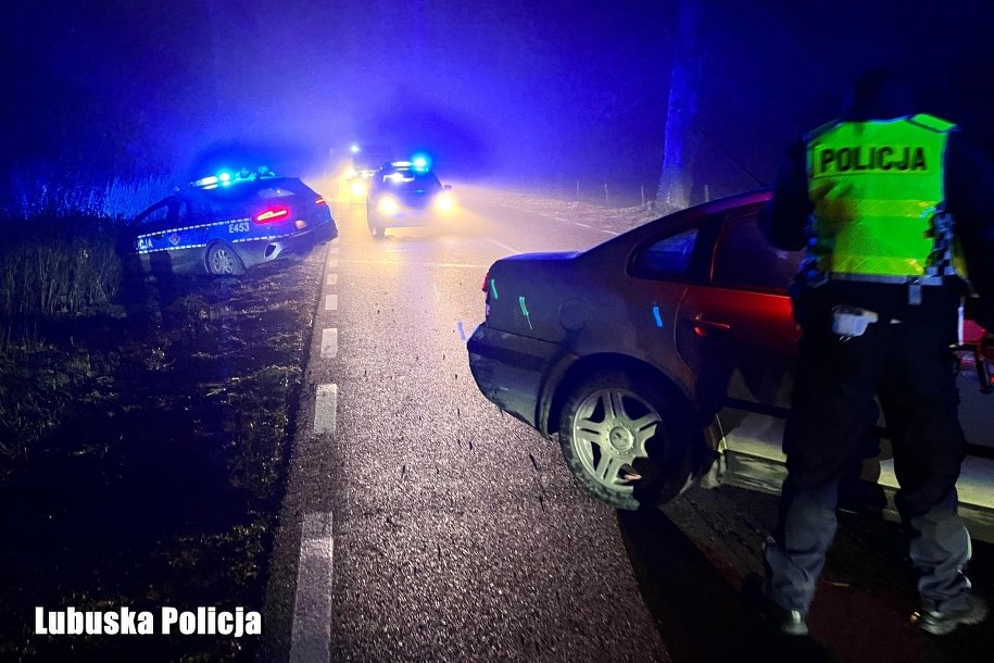 24-latek w trakcie ucieczki uszkodził dwa radiowozy /Lubuska policja /