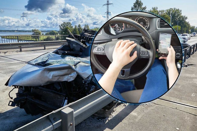 33-letni kierowca zamiast skupiać się na jeździe, koncentrował się na telefonie /zdj. ilustracyjne /123RF/PICSEL