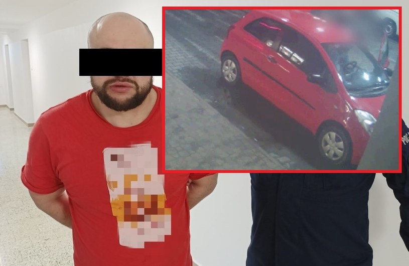 36-letni mężczyzna ukradł samochód spod stacji paliw. /KPP Krasnystaw/ Policja Lubelska/ zrzut ekranu /