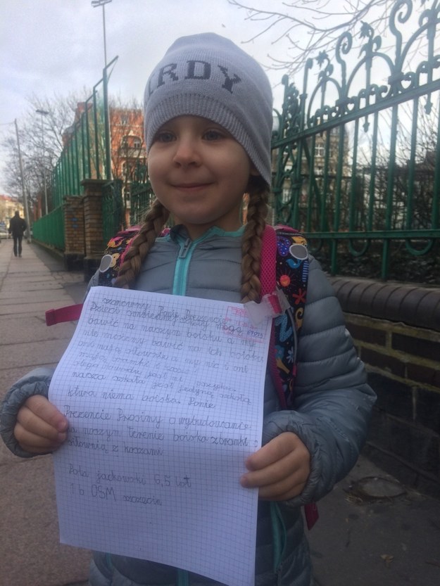 6-letnia Pola pisze list do prezydenta Szczecina /Aneta Łuczkowska /RMF FM