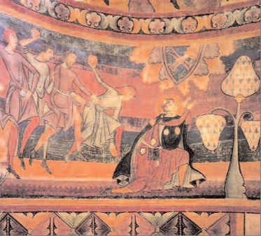 65  Kamienowanie św. Szczepana, fresk z XII w. 65  Kamienowanie św. Szczepana, fresk z XII w. /Encyklopedia Internautica