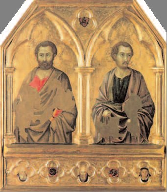 66 Święci Szymon (z lewej) i Tadeusz, Ugolino di Nerio, ok. 1325 r. 66 Święci Szymon (z lewej) i Tadeusz, Ugolino di Nerio, ok. 1325 r. /Encyklopedia Internautica