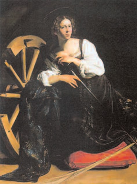84 Św. Katarzyna Aleksandryjska, Caravaggio, 1597 r. 84 Św. Katarzyna Aleksandryjska, Caravaggio, 1597 r. /Encyklopedia Internautica