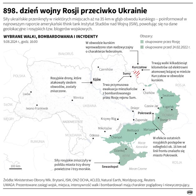 898. dzień wojny Rosji przeciwko Ukrainie /Adam Ziemienowicz /PAP