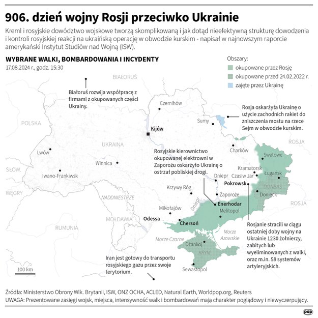 906. dzień wojny Rosji przeciwko Ukrainie /Adam Ziemienowicz /PAP