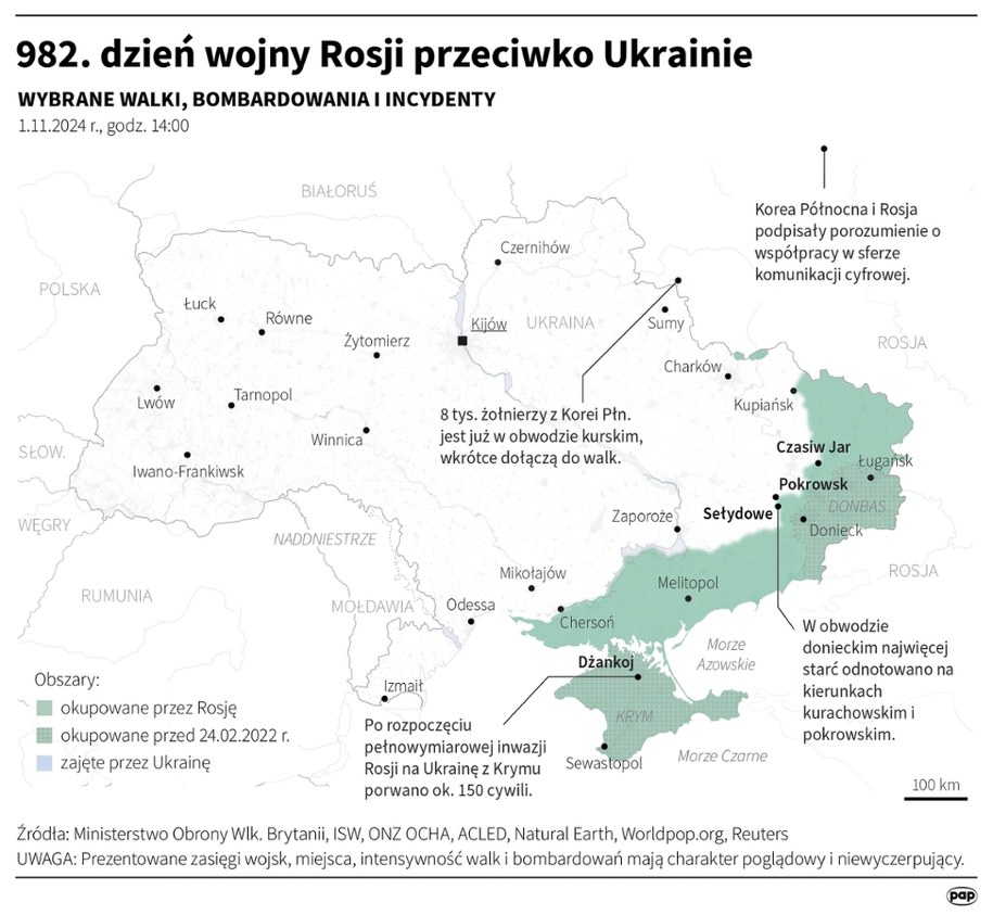 982. dzień wojny Rosji przeciwko Ukrainie /Adam Ziemienowicz /PAP