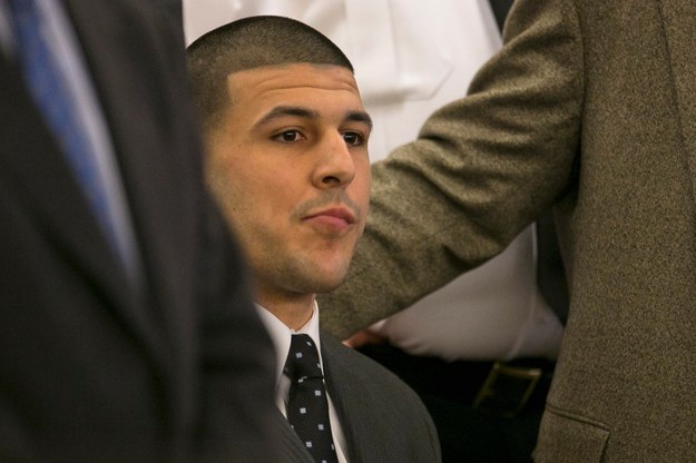 Aaron Hernandez w czasie ogłoszenia wyroku /DOMINICK REUTER/POOL /PAP/EPA