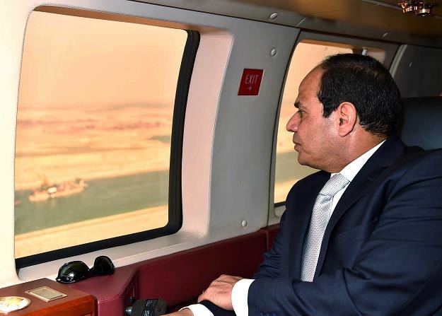 Abdel Fattah al-Sisi, prezydent Egiptu, zwiedza Nowy Kanał Sueski /EPA