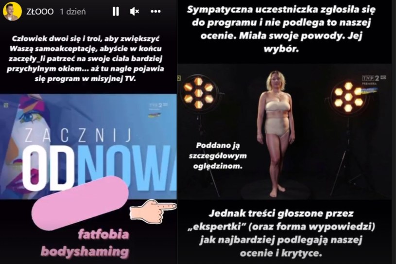 Adam Chowański krytykuje program TVP "Zacznij od nowa" /Instagram