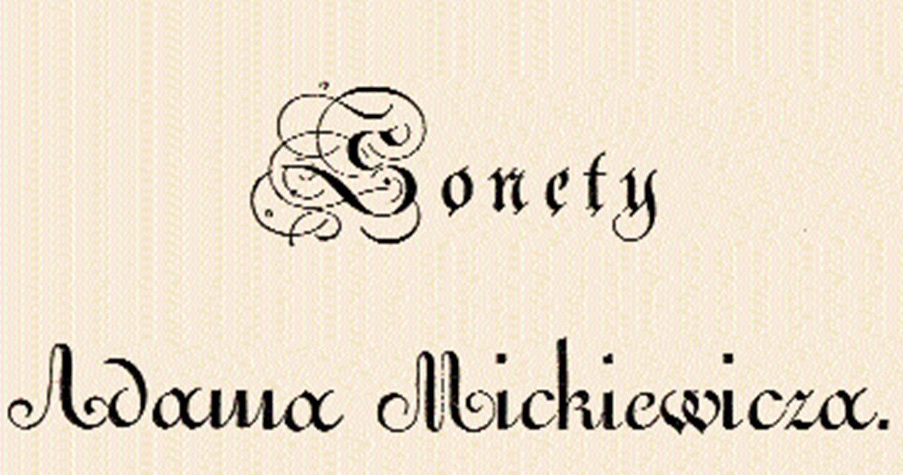 Adam Mickiewicz, Sonety, strona tytułowa, Moskwa 1826 r. /Encyklopedia Internautica