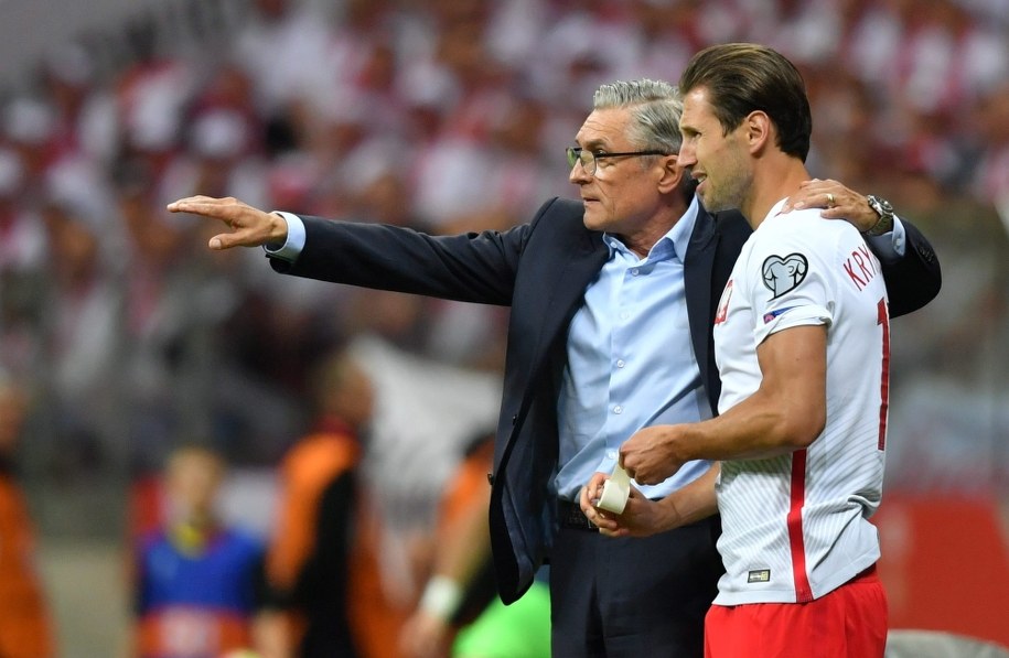 Adam Nawałka i Grzegorz Krychowiak /Bartłomiej Zborowski /PAP