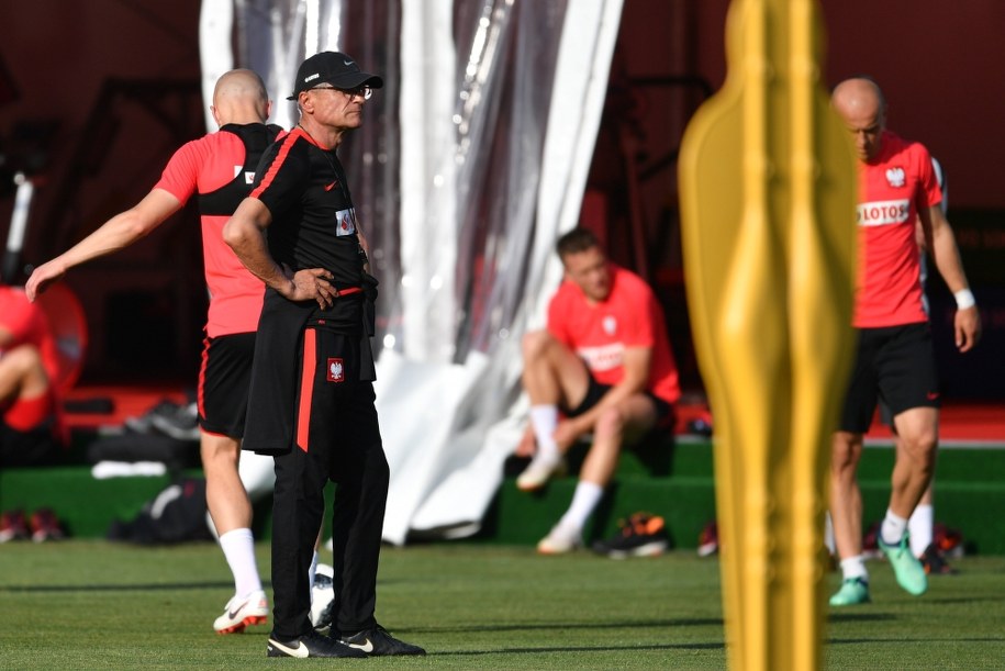 Adam Nawałka i piłkarze reprezentacji Polski /Bartłomiej  Zborowski /PAP