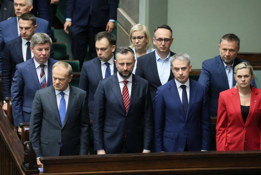 Adam Szłapka, Paulina Hennig-Kloska, Jan Grabiec, Andrzej Domański, Dariusz Klimczak, Mariusz Kierwiński, Donald Tusk, Władysław Kosiniak-Kamysz, Krzysztof Gawkowski, Barbara Nowacka /Wojciech Olkuśnik /East News