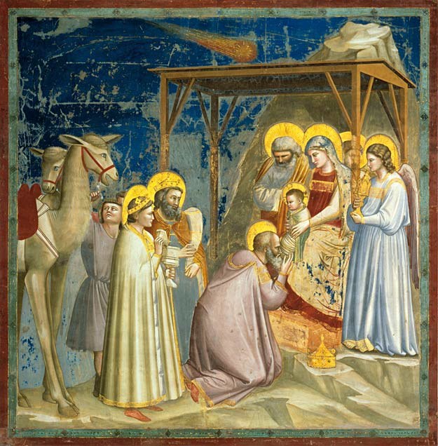 "Adoracja Magów" Giotta - na tym fresku Kometę Halleya przedstawiono jako Gwiazdę Betlejemską /Wiedza i Życie
