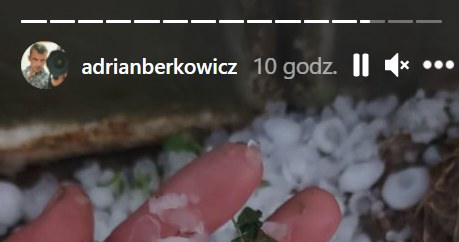 Adrian Berkowicz pokazał efekty nawałnicy i gradobicia. Widok poraża!   /https://www.instagram.com/adrianberkowicz/ /Instagram