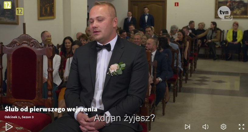 Adrian w dniu ślubu /TVN