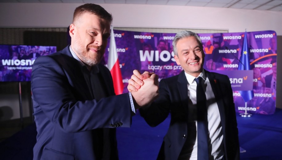 Adrian Zandberg i Robert Biedroń /	Wojciech Olkuśnik /PAP