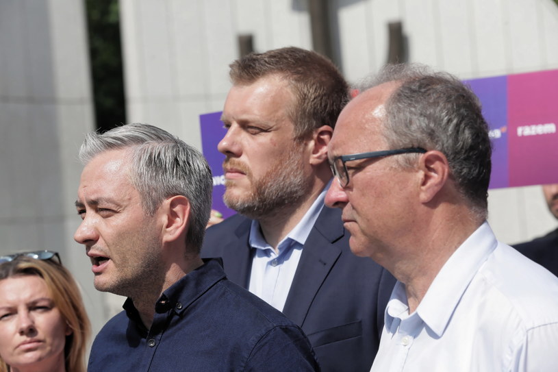 Adrian Zandberg, Włodzimierz Czarzasty i Robert Biedroń /Wojciech Olkuśnik /PAP