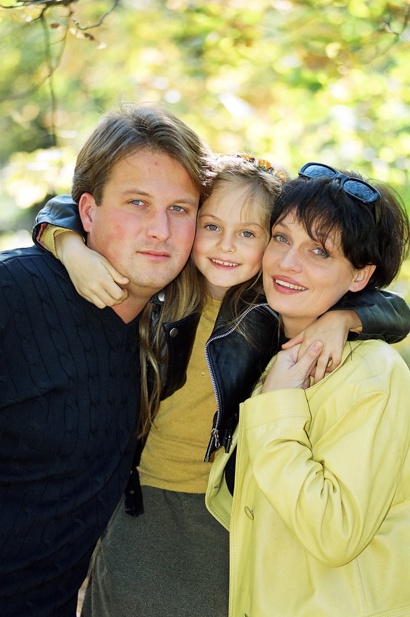Adrianna Biedrzyńska z córką Michaliną i mężem Maciejem Robakiewiczem