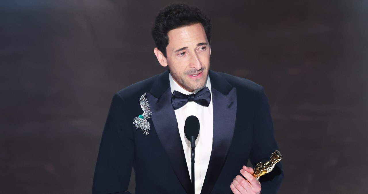 Adrien Brody z Oscarem za główną rolę w "The Brutalist" /Rich Polk / Contributor /Getty Images