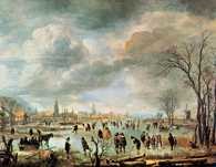 Aert van der Neer, Scena zimowa na rzece /Encyklopedia Internautica
