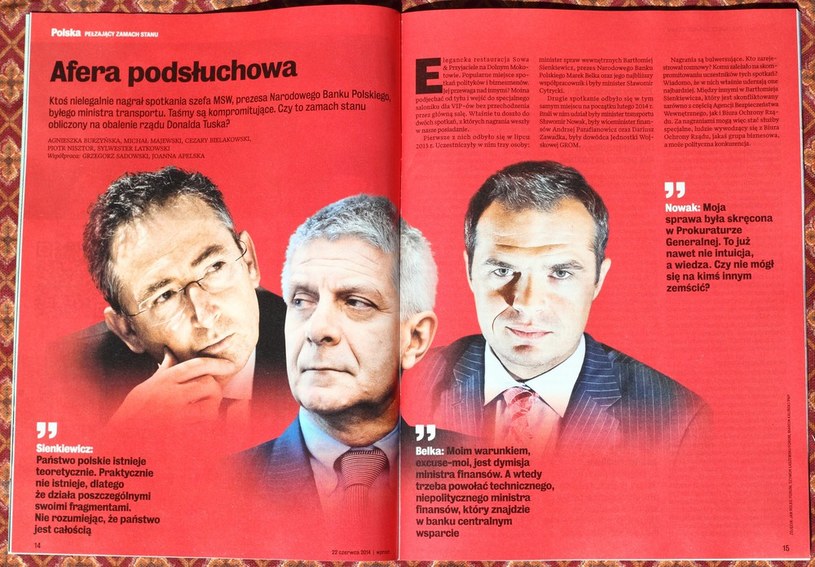 Aferę podsłuchową ujawnił tygodnik "Wprost" /Stanisław Kowalczuk /East News