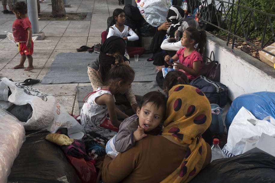 Afgańscy uchodźcy po przyjeździe na wyspę Lesbos /Abaca /PAP/EPA