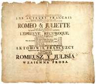 Afisz teatralny z epoki stanisławowskiej: Romeo et Julitte, Warszawa, 1778 /Encyklopedia Internautica