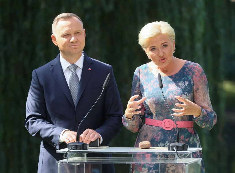 Agata Duda i Andrzej Duda na Narodowym Czytaniu 2022 /Tomasz Jastrzebowski/REPORTER /East News