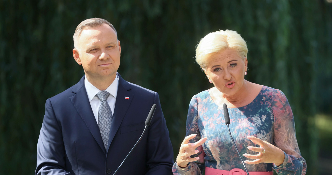 Agata Duda i Andrzej Duda na Narodowym Czytaniu 2022 /Tomasz Jastrzebowski/REPORTER /East News