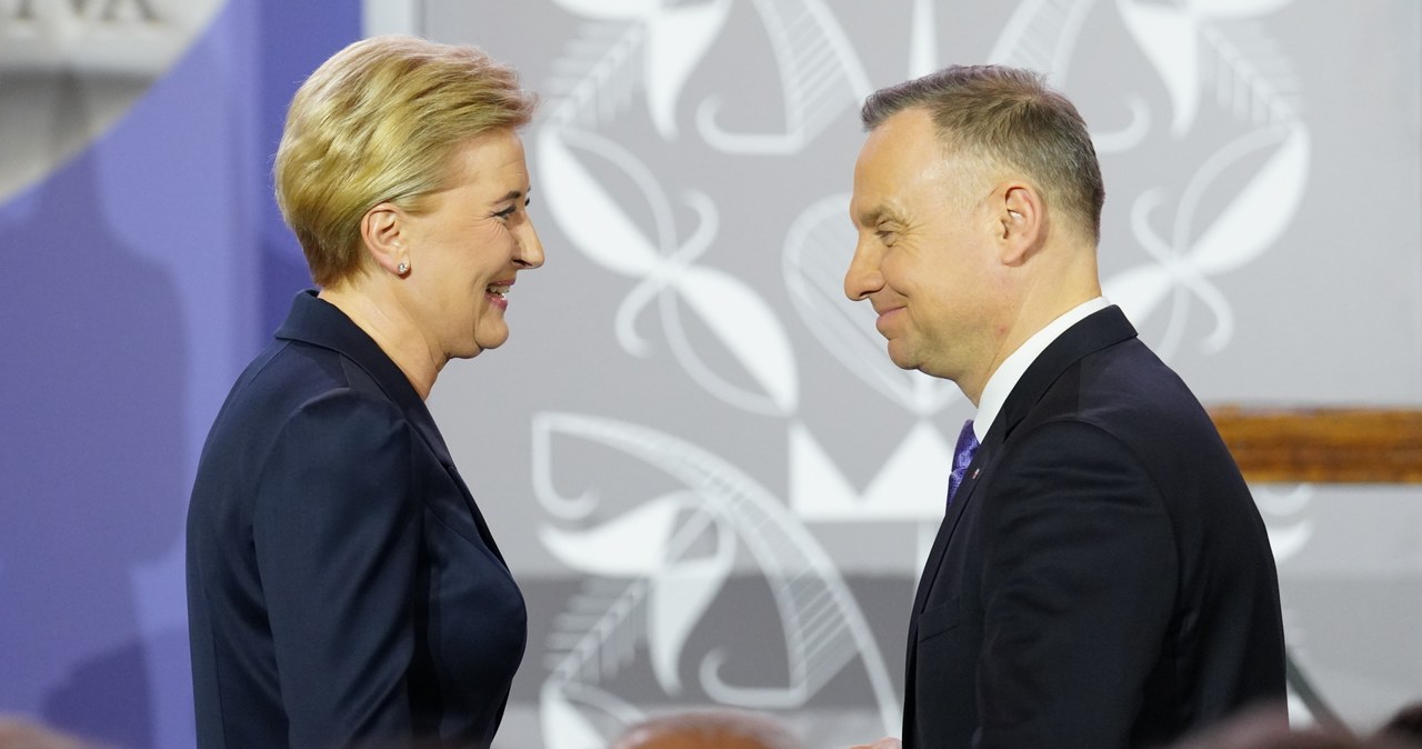 Agata Duda i andrzej Duda podczas uroczystości Polonia Rediviva /Joanna Składanek /Agencja FORUM