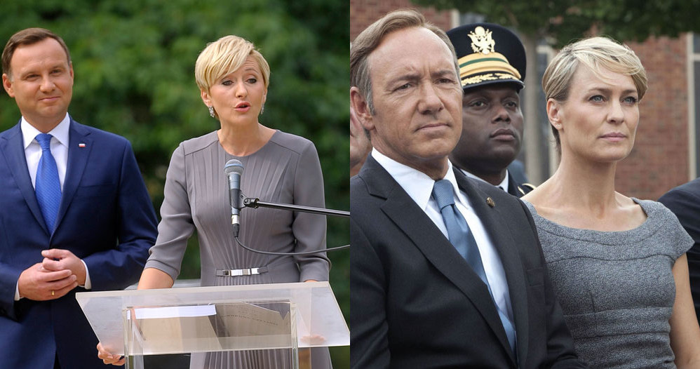 Agata Duda (L) i Claire Underwood (P, w osobie Robin Wright) /Akpa / Collection Christophel /East News