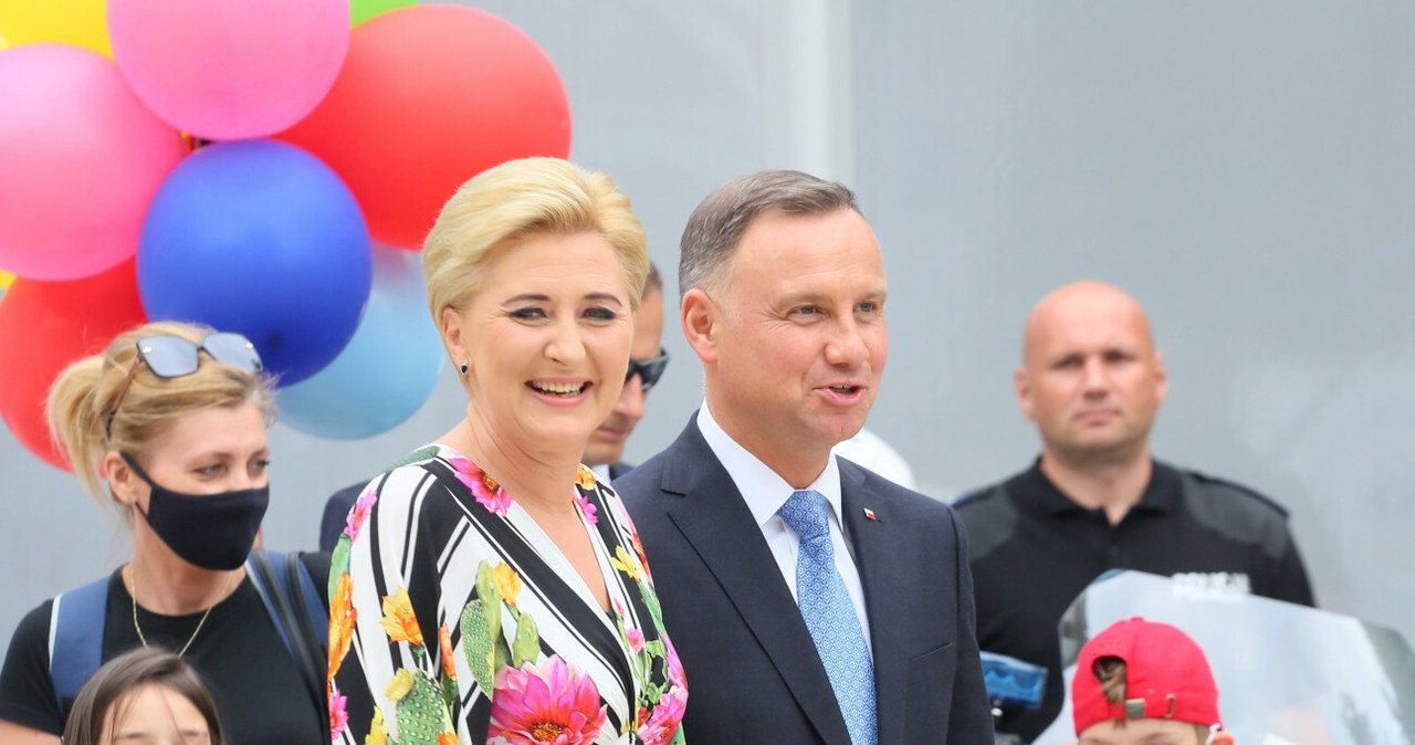 Agata i Andrzej Duda w Ogrodach Pałacu Prezydenckiego /Paweł Wodzyński /East News