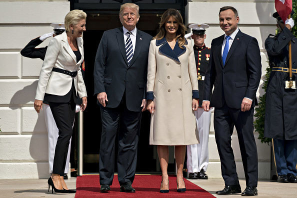 Agata Kornhauser-Duda, Donald Trump , Melania Trump, Andrzej Duda. Stany Zjednoczone /Getty Images