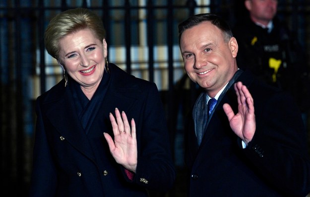 Agata Kornhauser-Duda i Andrzej Duda w czasie szczytu NATO w Londynie, grudzień 2019 /NEIL HALL /PAP/EPA