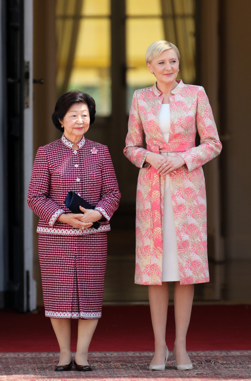 Agata Kornhauser-Duda i Mary Chee Bee Kiang podczas wizyty prezydenta Singapuru w Polsce w 2017 roku /Fot. Stanislaw Kowalczuk /East News