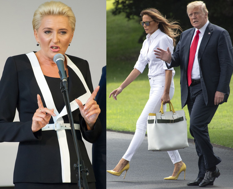 Agata Kornhauser-Duda, Melania i Donald Trumpowie, fot. Reporter/Wojciech Stróżyk /East News