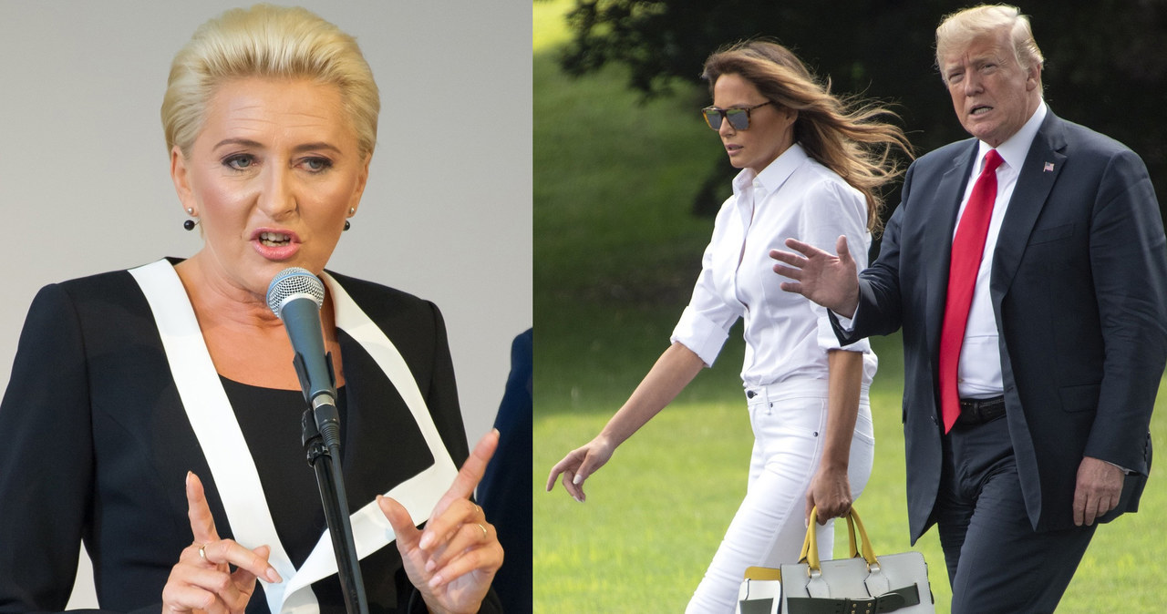 Agata Kornhauser-Duda, Melania i Donald Trumpowie, fot. Reporter/Wojciech Stróżyk /East News