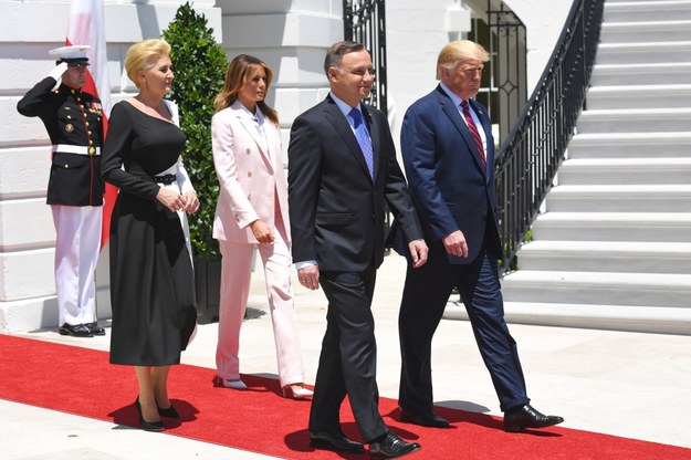 Agata Kornhauser-Duda, Melania Trump, Andrzej Duda i Donald Trump / 	Radek Pietruszka   /PAP