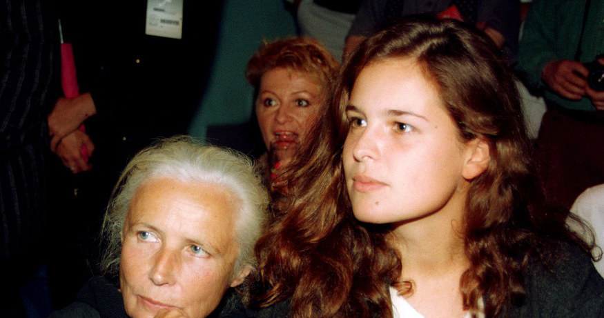Agata Passent ze swoją mamą Agnieszką Osiecką w Sopocie, 1993 r. /Mieczysław Włodarski /Reporter