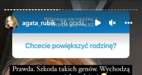 Agata Rubik: instagram.com/agata_rubik/ /Screen z InstaStory  /Instagram