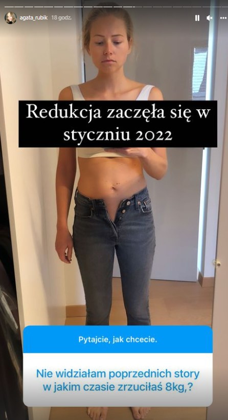 Agata Rubik na początku diety - styczeń 2022 Foto: @agata_rubik/ /Instagram