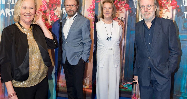 Agnetha Faltskog, Benny Andersson, Anni-Frid Lyngstad i Bjorn Ulvaeus w 2016 roku na otwarciu restauracji Mamma Mia: The Party /JONATHAN NACKSTRAND /AFP
