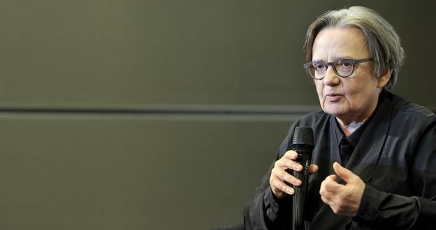 Agnieszka Holland na spotkaniu po pokazie miniserialu "Dziecko Rosemary". /AKPA