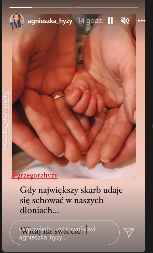 Agnieszka Hyży na Instagramie pokazała rączkę dziecka /Instagram /Instagram