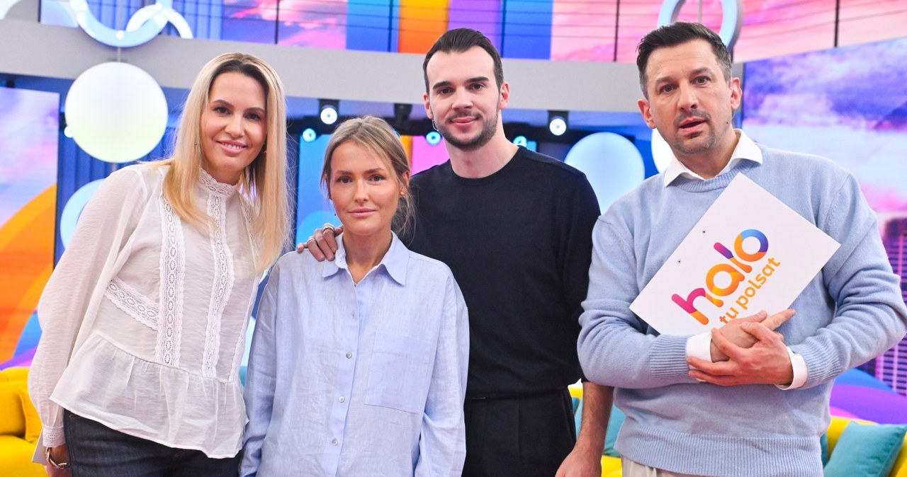 Agnieszka Hyży, Olga Frycz, Albert Kosiński i Maciej Rock w programie "halo tu polsat" /Jacek Kurnikowski