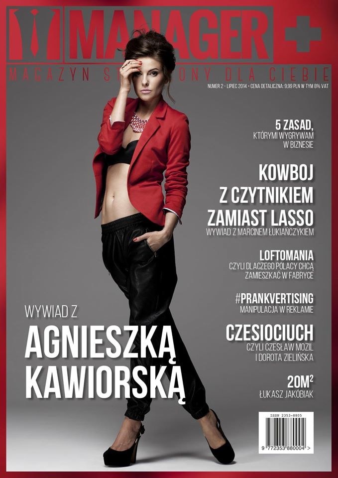 Agnieszka Kawiorska na okładce magazynu "Manager+" /materiały prasowe