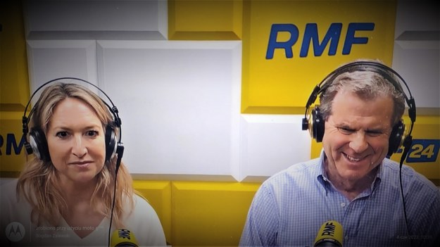 Agnieszka Markiewicz i David Harris w studiu RMF FM w Warszawie /Bogdan Zalewski /RMF24